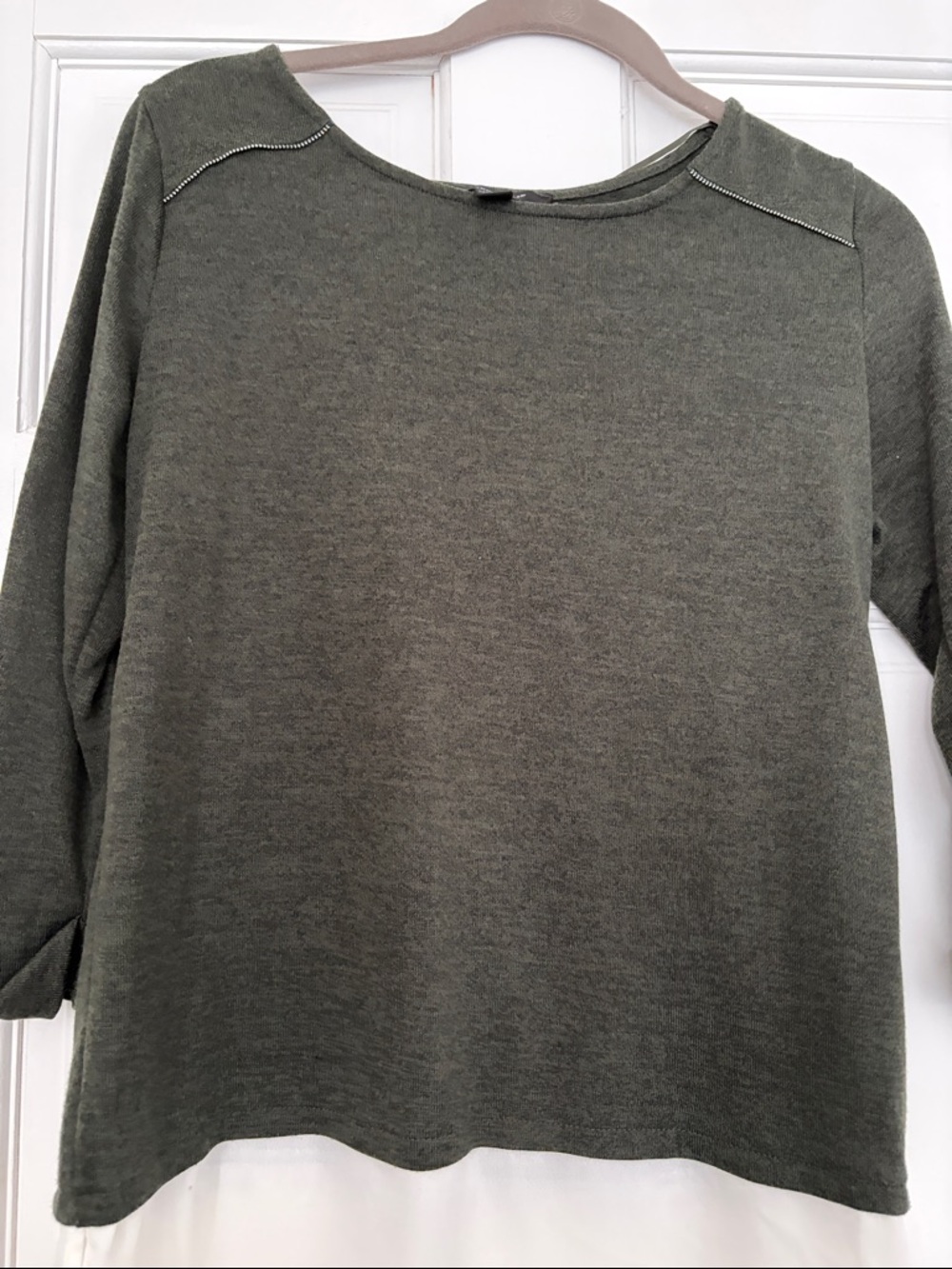 Atmosphere Olive Knit Crew Neck Top
